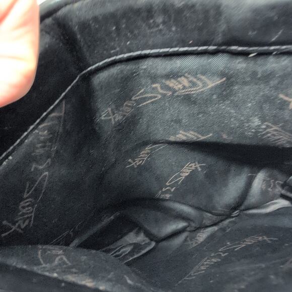 Vintage Ruth Saltz Cougar Head Black Leather Handbag Double Chain Strap - Picture 7 of 8